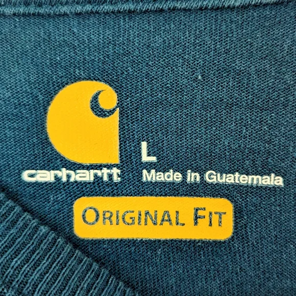 Carhartt Teal 100% Cotton Original‎ Fit Tee Shirt, L - Picture 4 of 6